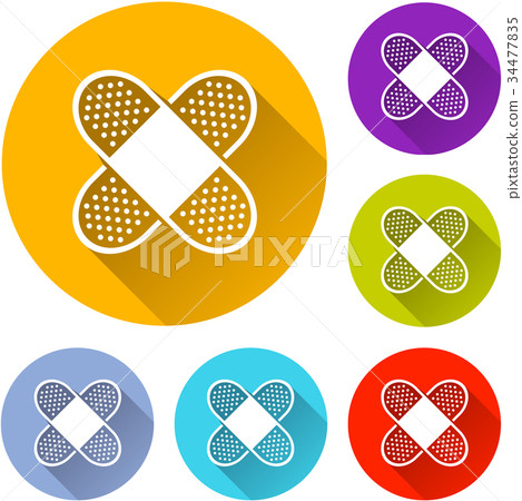 bandage circle icons set bandage circle icons set 34477835