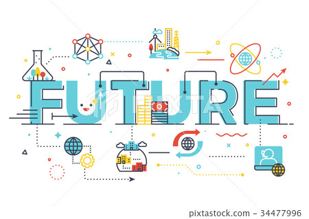 Future word lettering illustration 34477996