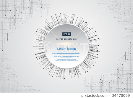 Abstract technokogy geometric form with connected Abstract technokogy geometric form with connected 34478099