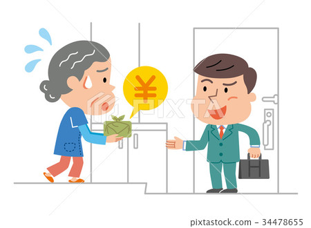 我郵件騙局兒童老人例證 34478655