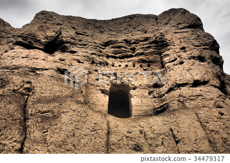 新疆Wiggle自治區吐魯番·上校城堡/蛟河遺址,吐魯番,中國 新疆Wiggle自治區吐魯番·上校城堡/蛟河遺址,吐魯番,中國 34479317