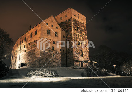 Turku Castle at night 34480313