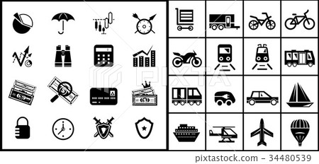 Black icon set Black icon set 34480539