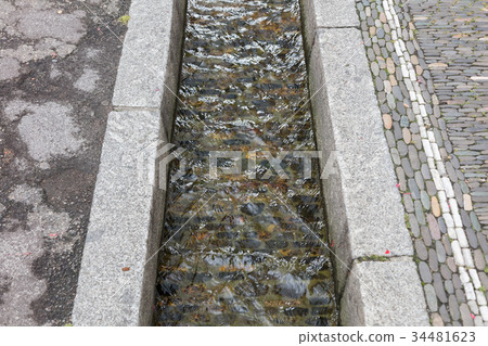 Small water canals in the streets in Freiburg Small water canals in the streets in Freiburg 34481623