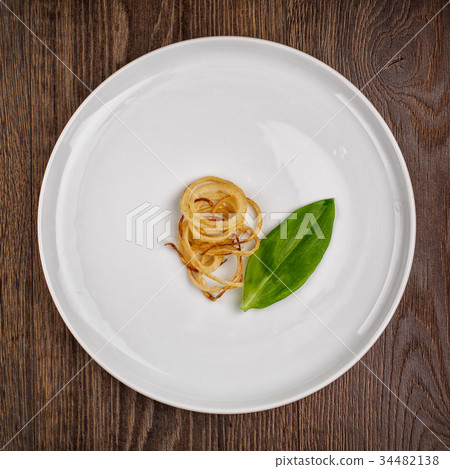 fried onions and spinach fried onions and spinach 34482138