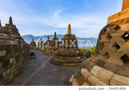 Borobudur Buddist Temple - island Java Indonesia 34483466