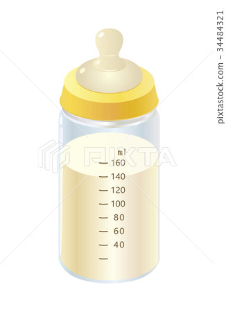 Baby bottle _ yellow _ milk yellow white 34484321
