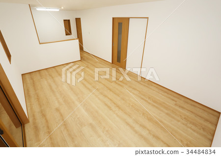 Newly built living room dining kitchen 34484834