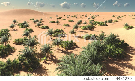 Awesome view on Sahara desert at sunset 3d 34485279