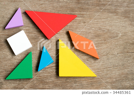 Straggled tangram puzzle  wait to complete shape 34485361