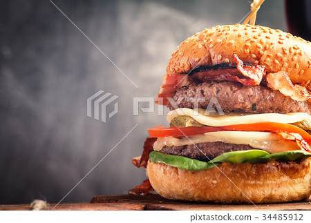 Delicious fresh homemade burger 34485912