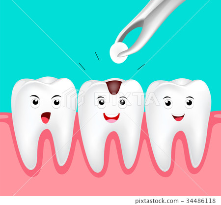 Cute cartoon tooth character. Cute cartoon tooth character. 34486118
