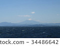 在海上看見的富士山的遠景 34486642