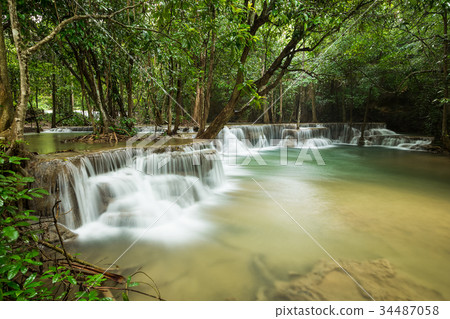 beautiful waterfall in Thailand 34487058
