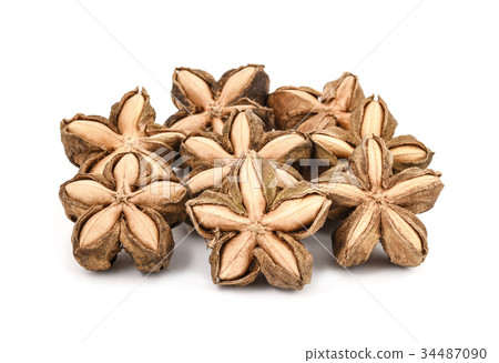 sacha inchi peanut seed on white background sacha inchi peanut seed on white background 34487090