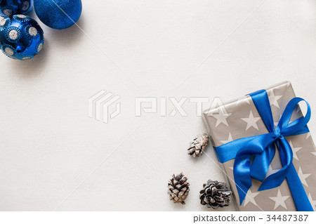 Festive background of Christmas presents 34487387