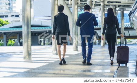 The back position of business people of man 34487547