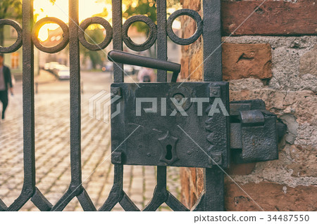 Ancient castle on the door 34487550