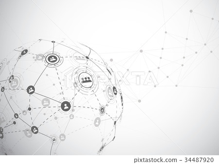 Global network connection. World map point 34487920