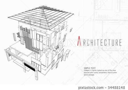 An exploded view of a building An exploded view of a building 34488148