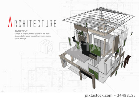 An exploded view of a building An exploded view of a building 34488153