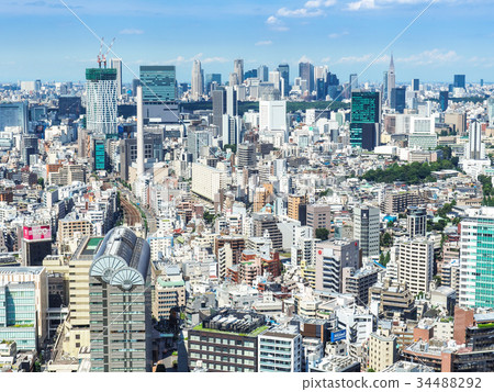 Shibuya and Shinjuku area seen from Ebisu 34488292