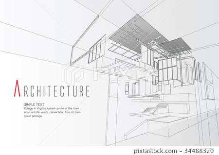 An exploded view of a building 34488320