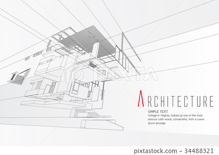 An exploded view of a building 34488321