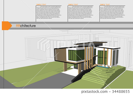 sketch design of house,vector sketch design of house,vector 34488655