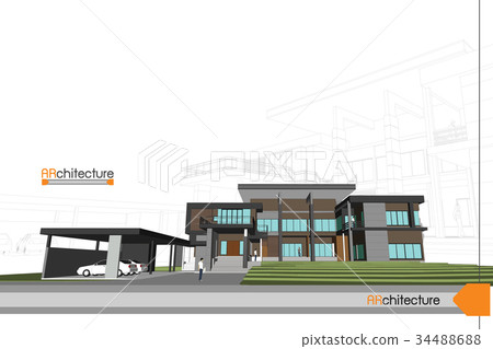 sketch design of house,vector sketch design of house,vector 34488688