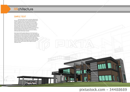 sketch design of house,vector sketch design of house,vector 34488689