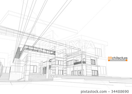 sketch design of house,vector sketch design of house,vector 34488690