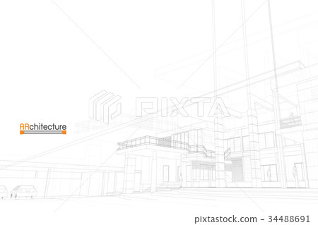 sketch design of house,vector 34488691