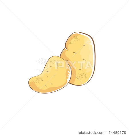 vector funny cartoon cute brown potatoes set 34489378