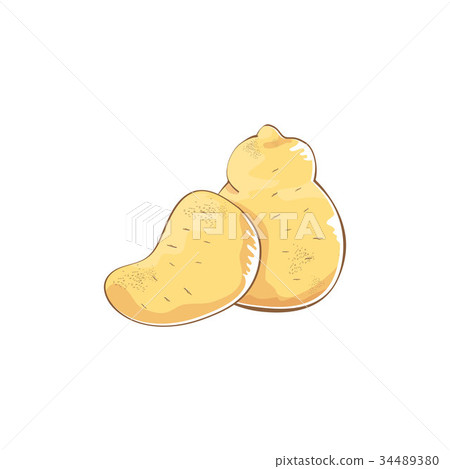 vector funny cartoon cute brown potatoes set 34489380