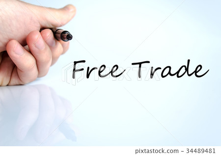 Free trade text concept 34489481