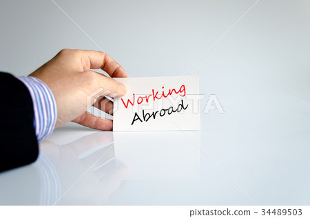 Working abroad Text Concept 34489503