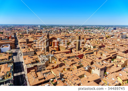 Aerial view of Bologna. Historical city center Aerial view of Bologna. Historical city center 34489745
