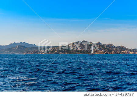 yacht near Sardinia island yacht near Sardinia island 34489787