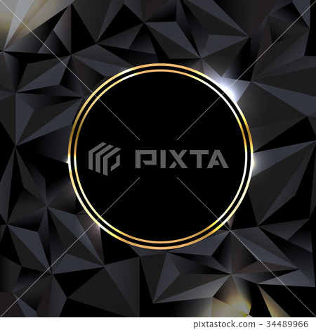 Black Background With Ball Gold Banner 34489966