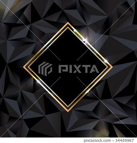 Black Background With Golden Banner 34489967