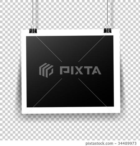 Photo Frame With Tape In Transparent Background Photo Frame With Tape In Transparent Background 34489973