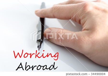 Working abroad Text Concept 34490004
