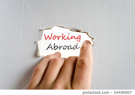 Working abroad Text Concept 34490007