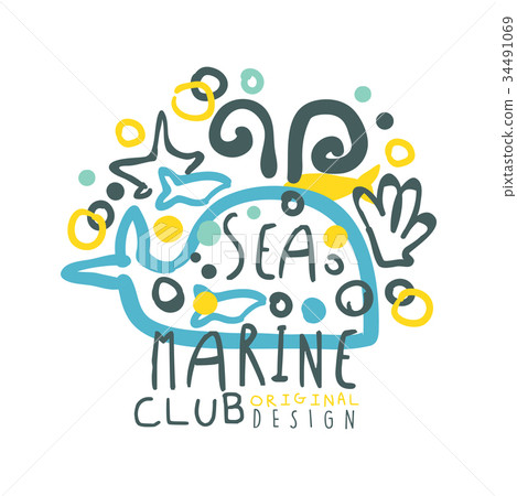 Sea marine club original logo design, summer Sea marine club original logo design, summer 34491069