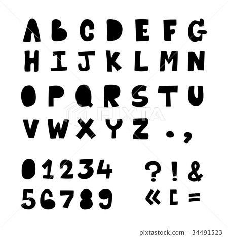 Sketch Doodle alphabet font design with number Sketch Doodle alphabet font design with number 34491523