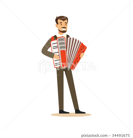 Male musician wearing a classic suit playing Male musician wearing a classic suit playing 34491675