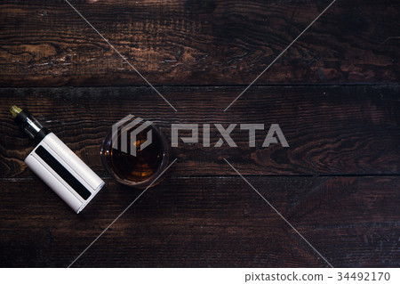 Bad habits advertising top view closeup 34492170