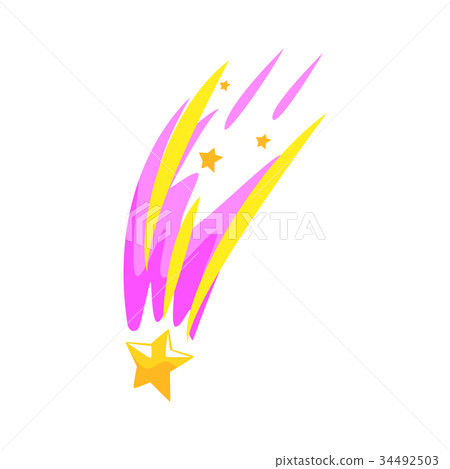 Star meteor falling cartoon vector Illustration 34492503