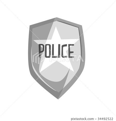 Silver police security badge cartoon vector 34492522